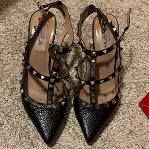 Valentino Black Rockstud Heels